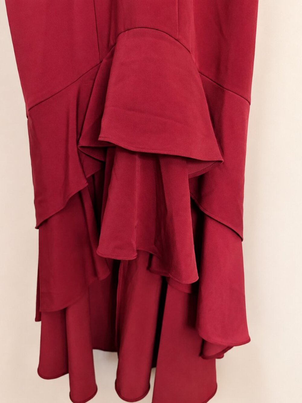 Express Raspberry Ruffle High-Low Tie-Shoulder Dress Size 8 - Picture 3 of 3